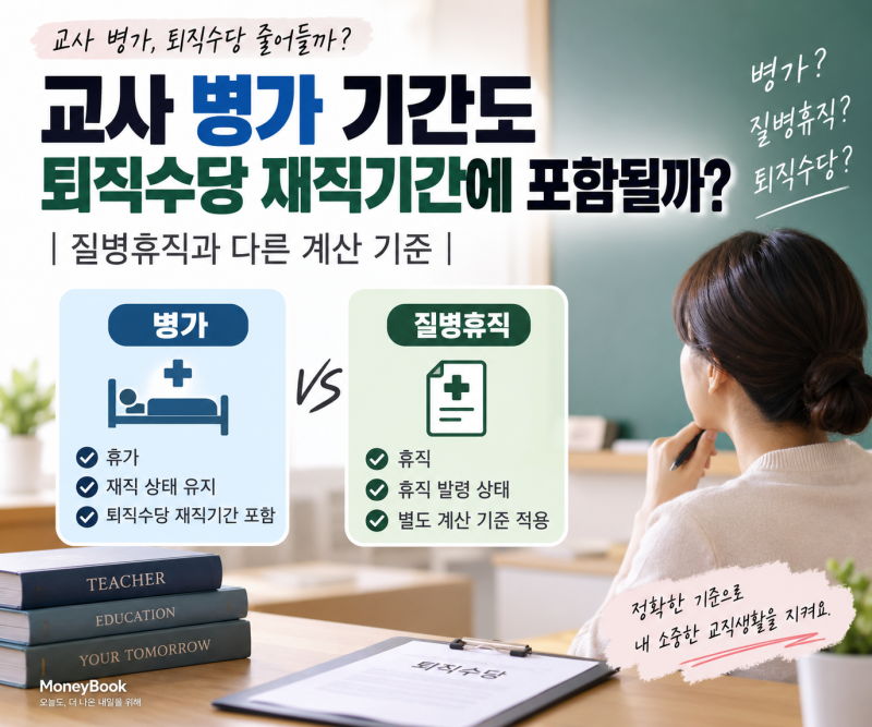 교사 병가 기간도 퇴직수당 재직기간에 포함될까?｜질병휴직과 다른 계산 기준