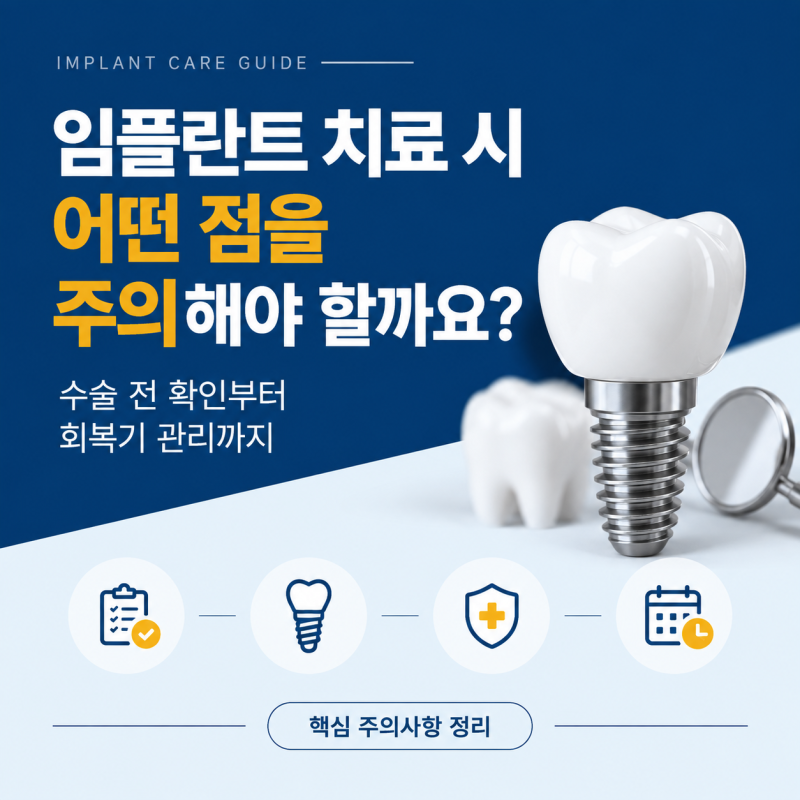 중곡동치과, 임플란트 치료 시 어떤 점을 주의해야 할까요?