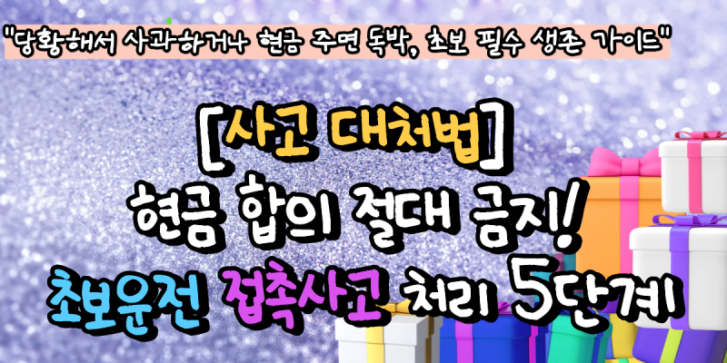 [사고 대처법] 현금 합의 절대 금지! 초보운전 접촉사고 처리 5단계