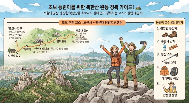 북한산 등산코스 초보라면 주목! 실패 없는 지도 꿀팁