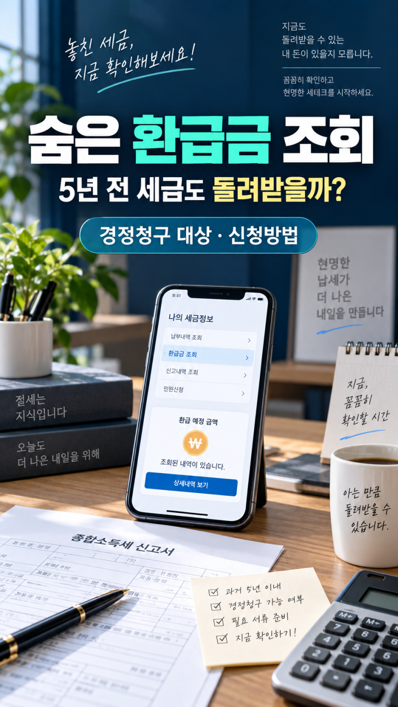 숨은 환급금 조회, 5년 전 세금도 돌려받을까?｜경정청구 대상·신청방법