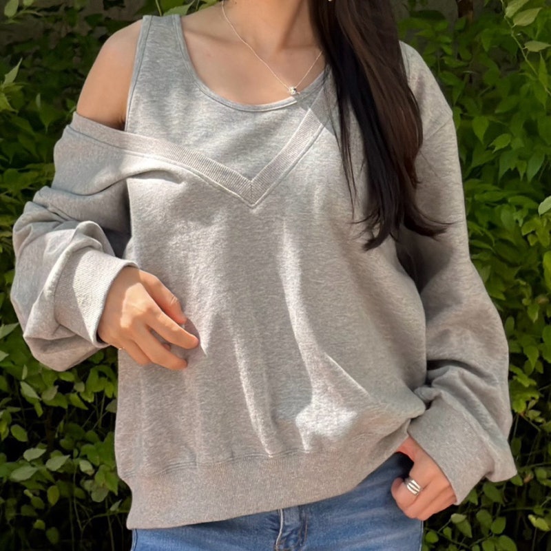 노운베러 가을 신상 브이넥 맨투맨 세트 후기