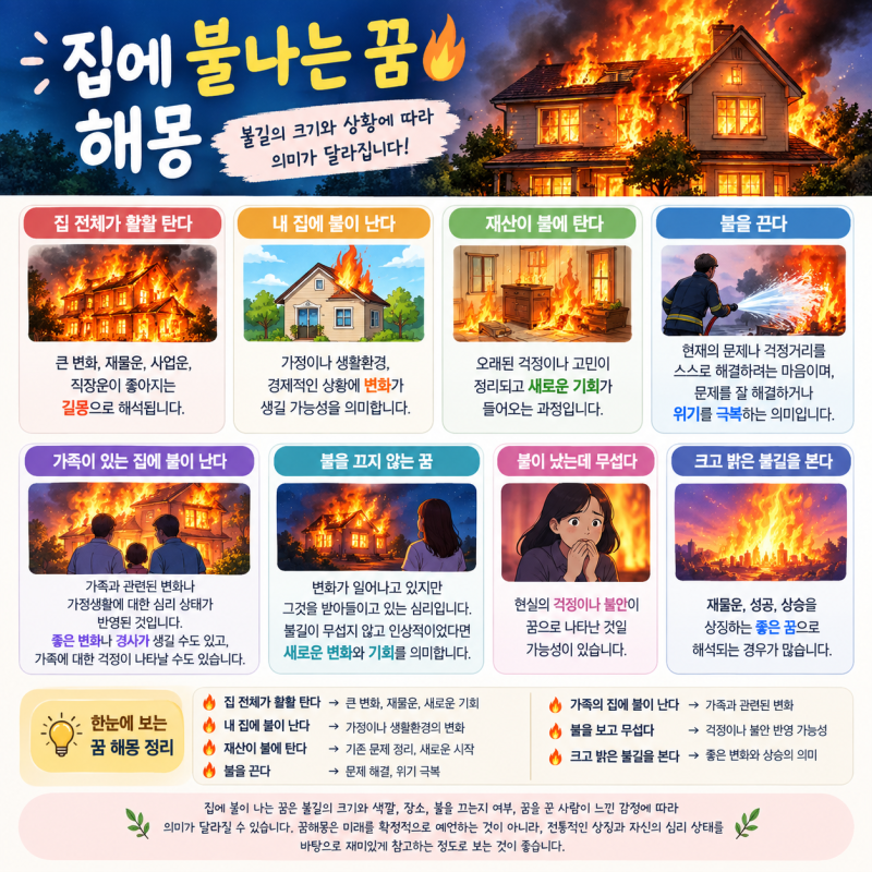 집에 불이 나는 꿈 해몽