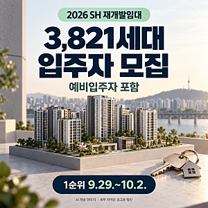 2026 SH 재개발임대주택 3,821세대 모집 총정리. 신청기간·소득기준·2순위 주의사항