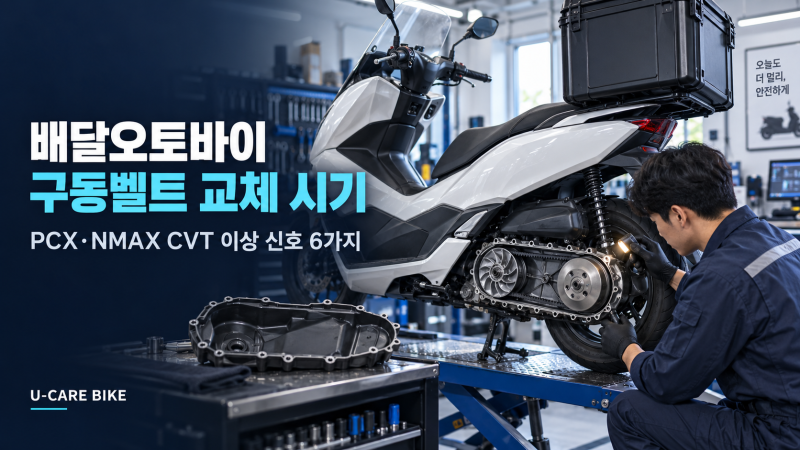 배달오토바이 구동벨트 교체 시기｜PCX·NMAX CVT 이상 신호 6가지