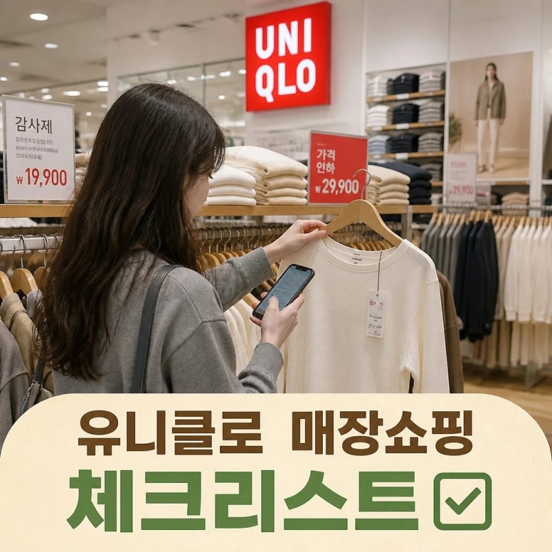 유니클로 매장 쇼핑 전 체크리스트