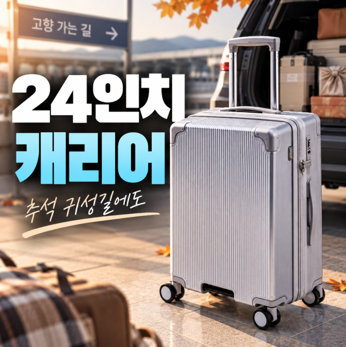 귀성길 아이템 24인치 캐리어 추천, 바퀴·PC 소재·확장 기능까지 봐야 하는 이유