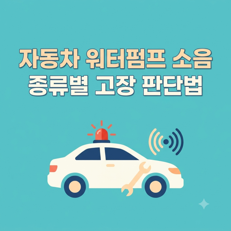 자동차 워터펌프 소음 종류별 고장 판단법
