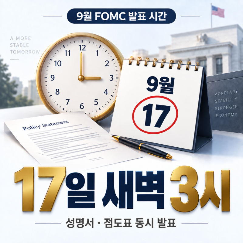 9월 FOMC 발표 시간 17일 새벽 3시｜12월은 4시·점도표·기자회견