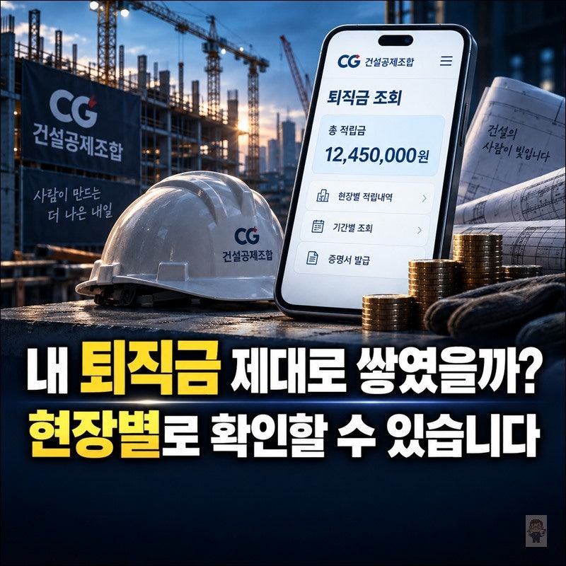 건설공제조합퇴직금 조회 "내가 일한 현장 전부 적립됐을까?" 이것부터 확인하세요