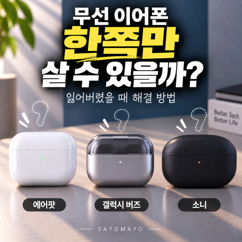 무선 이어폰 한쪽 잃어버렸다면? 에어팟·갤럭시 버즈·소니 한쪽만 구매 가능할까