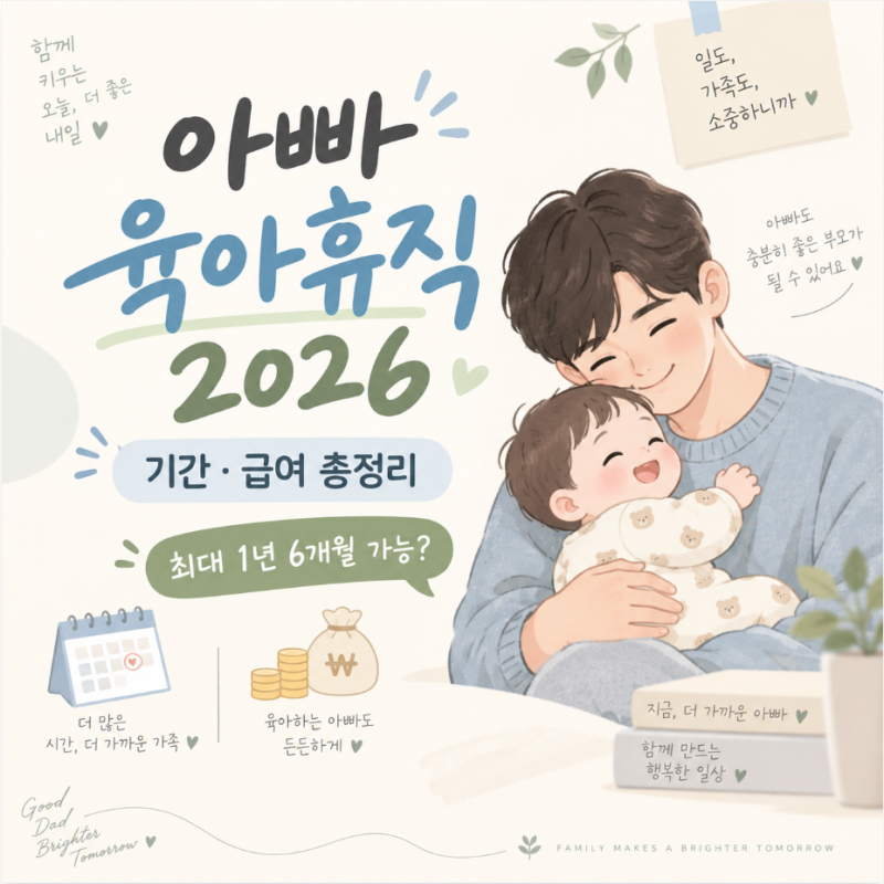 남자 육아휴직 기간과 급여조건, 2026년 기준 총정리