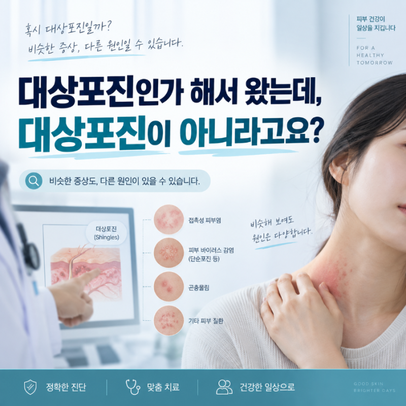대상포진인가 해서 왔는데, 대상포진이 아니라고요?
