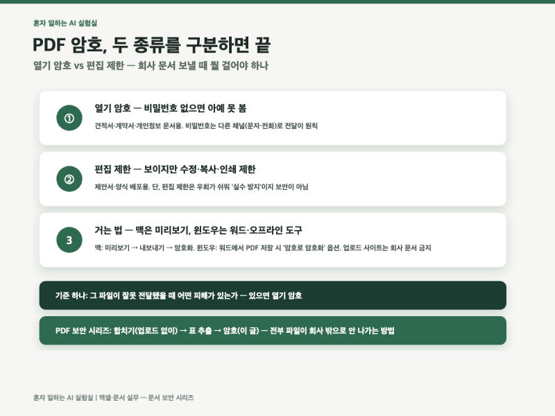 PDF 암호 거는 법 | 열기 암호 vs 편집 제한 — 회사 문서 보낼 때 뭘 걸어야 하나, 맥·윈도우 ....