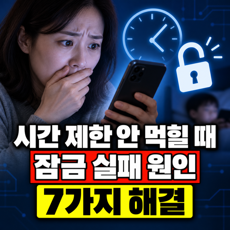 패밀리링크 시간 제한 안 먹힐 때｜삭제 전 확인할 잠금 오류 7가지