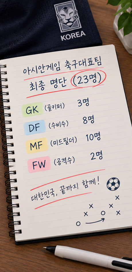 2026 아시안게임 축구 대표팀 명단｜와일드카드·경기 일정 정리