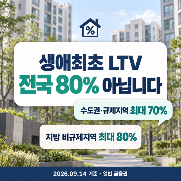 생애최초 LTV 80% 수도권은 왜 최대 70%까지만 될까