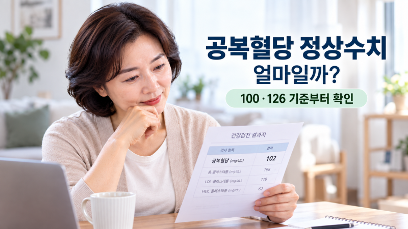 공복혈당 정상수치 얼마일까? 100·126 기준과 당뇨 전단계 보는 법
