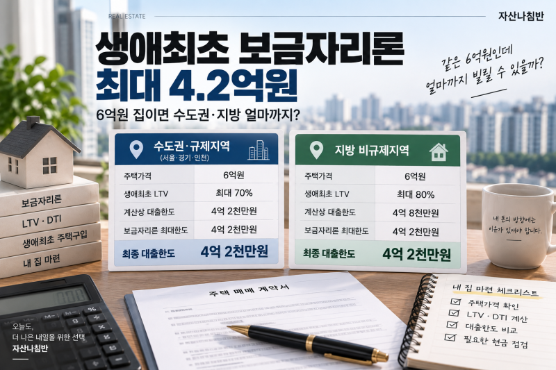 수도권 6억원 집도 4.2억 가능할까?｜생애최초 보금자리론 한도 계산