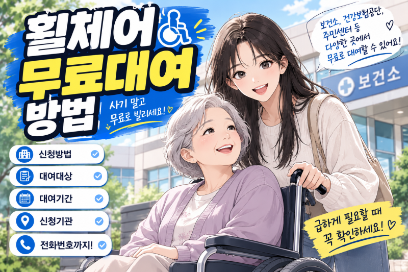 휠체어 무료대여 방법 총정리｜보건소·건강보험공단 신청방법과 대여기간