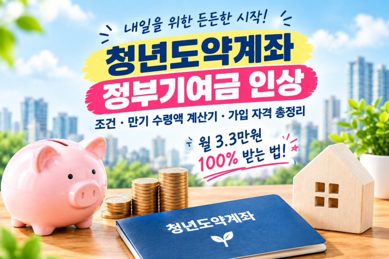 청년도약계좌 정부기여금 인상 조건: 만기 수령액 계산기 및 가입 자격 총정리 (월 3.3만원 100....