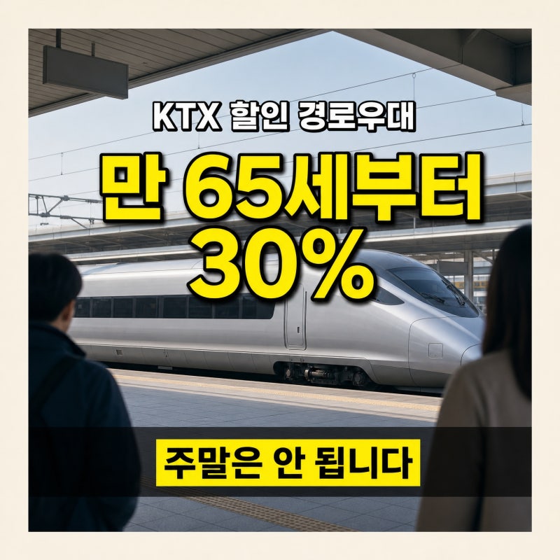 KTX 할인 경로우대 만 65세 30% | 주말·명절 제외 조건과 예매 방법 총정리