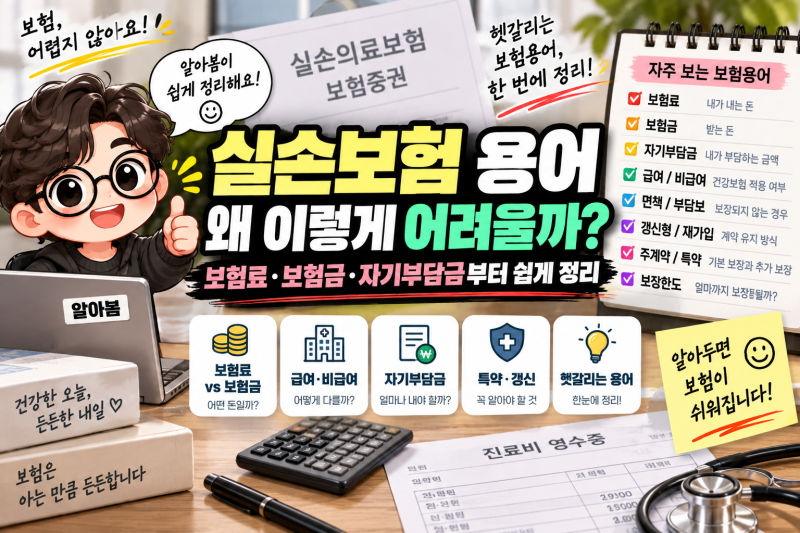 실손보험 용어 왜 이렇게 어려울까? 보험료·보험금·자기부담금부터 쉽게 정리