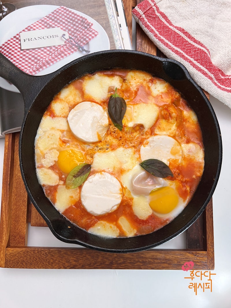 다이어트 에그인헬 레시피 순두부 넣은 샥슈카 만들기