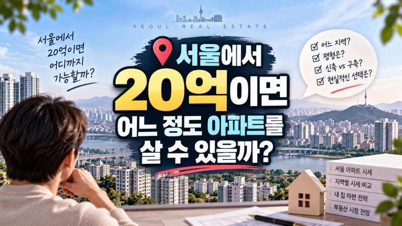 서울에서 20억이면 어느 정도 아파트를 살 수 있을까?