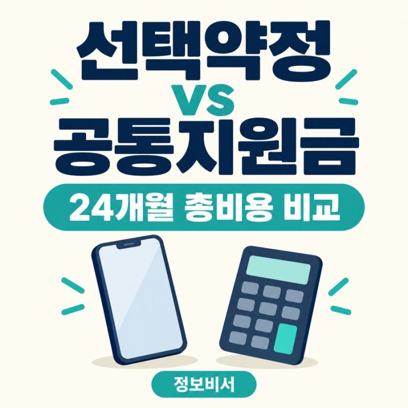 [생활유용] 선택약정과 공통지원금 뭐가 이득일까? 요금제 유지 조건까지 비교 * 휴대폰 지원....