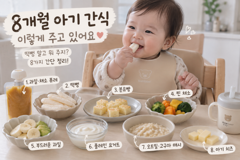 8개월 아기 간식 뭐 주지? 집에서 쉽게 주는 8가지 추천