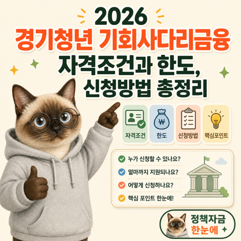 2026 경기청년 기회사다리금융 자격조건과 한도, 신청방법 총정리