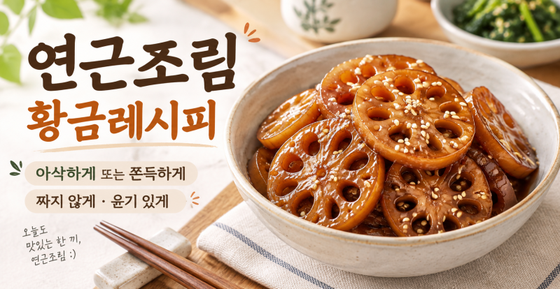 연근조림 황금레시피｜아삭하게 또는 쫀득하게 만드는 간장양념 비율