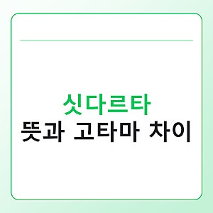 싯다르타 뜻과 고타마 싯다르타 차이, 헷갈리기 쉬운 이유