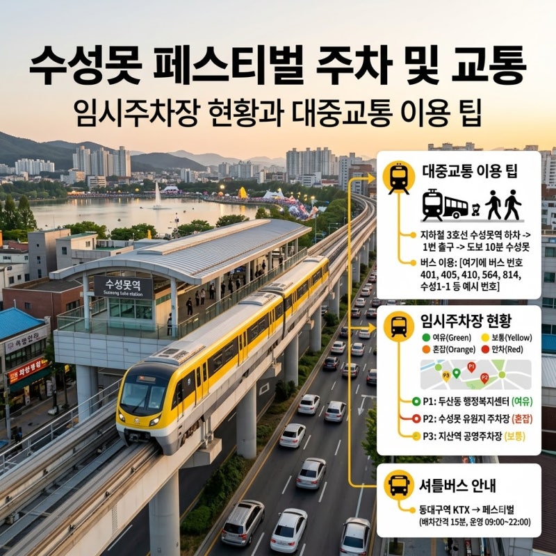 수성못 페스티벌 주차장 및 대중교통 가는 법 총정리