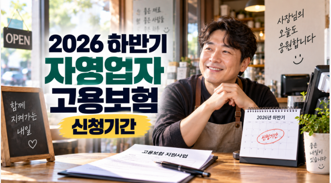2026년 하반기 자영업자 고용보험 지원사업 신청기간 | 보험료 최대 80% 지원받는 방법
