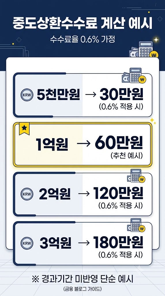 대출 중도상환수수료｜1억원 미리 갚으면 수수료 얼마일까?