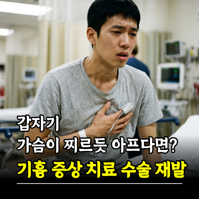 갑자기 가슴이 찌르듯 아프다면? 기흉 증상 원인 치료 수술 재발