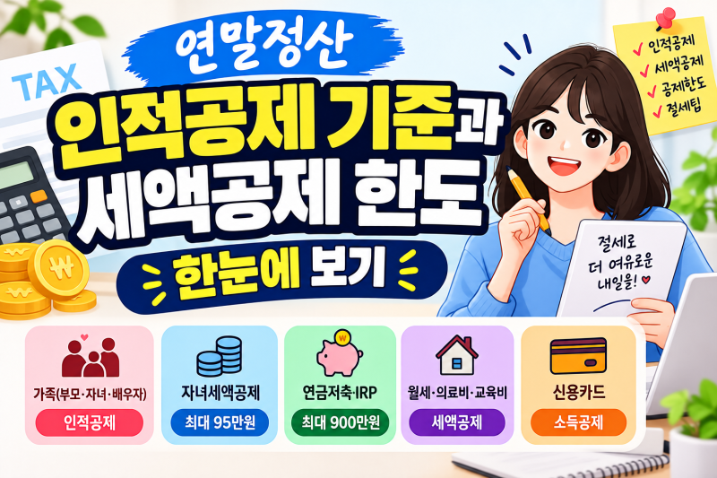 연말정산 인적공제 기준과 세액공제 한도 한눈에 보기