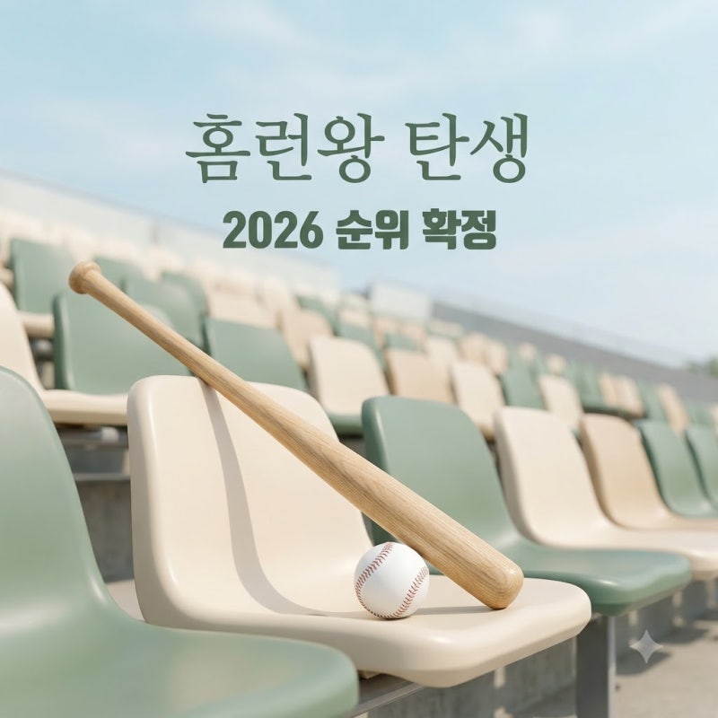 결국 1개 차이로.. 2026년 프로야구 홈런 순위 뒤집은 주인공의 정체
