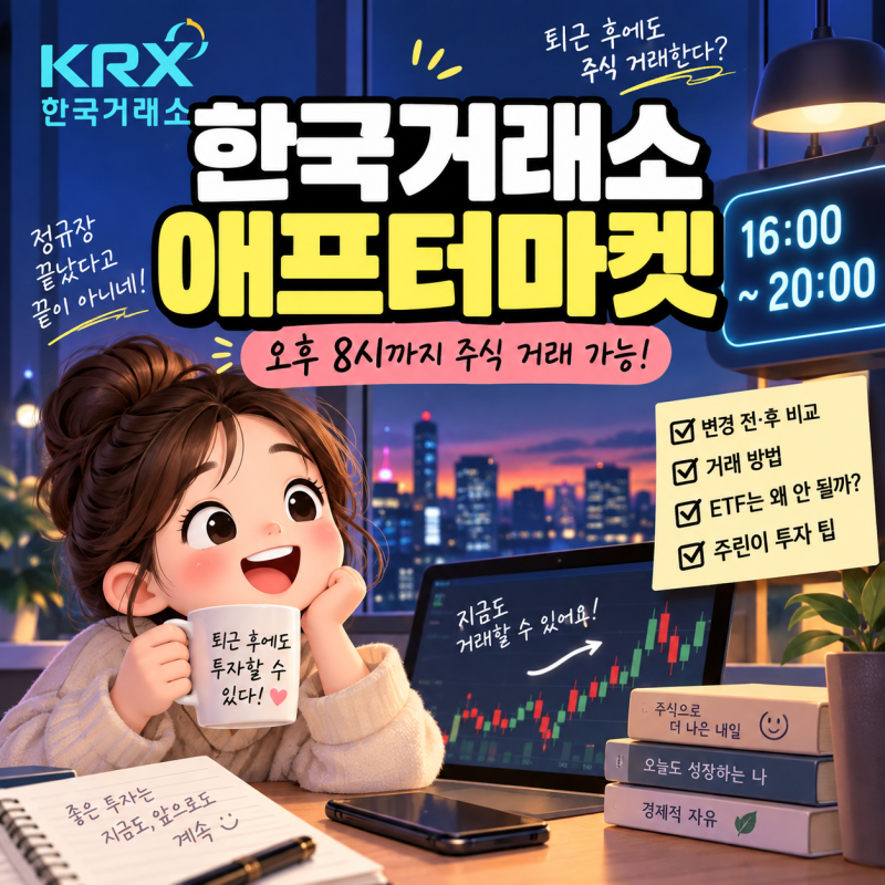 한국거래소 애프터마켓, 이제 퇴근 후에도 주식 거래한다?ㅣ주식 초보라면 이것부터 확인하....