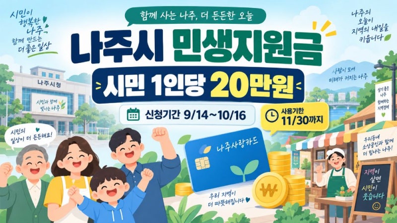 나주시 민생지원금 20만원 신청방법｜대상·5부제·선불카드·나주사랑상품권 사용처 총정리