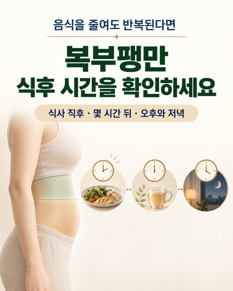 복부팽만, 배에 가스 차는 이유를 식후 시간별로 확인해보세요