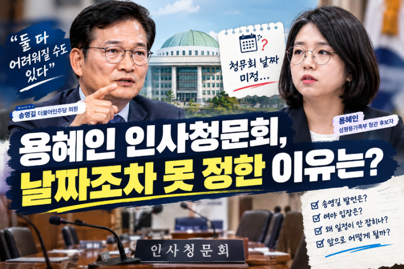 송영길 용혜인 인사청문회, 날짜도 못 정했는데 결국 자진 사퇴한 이유