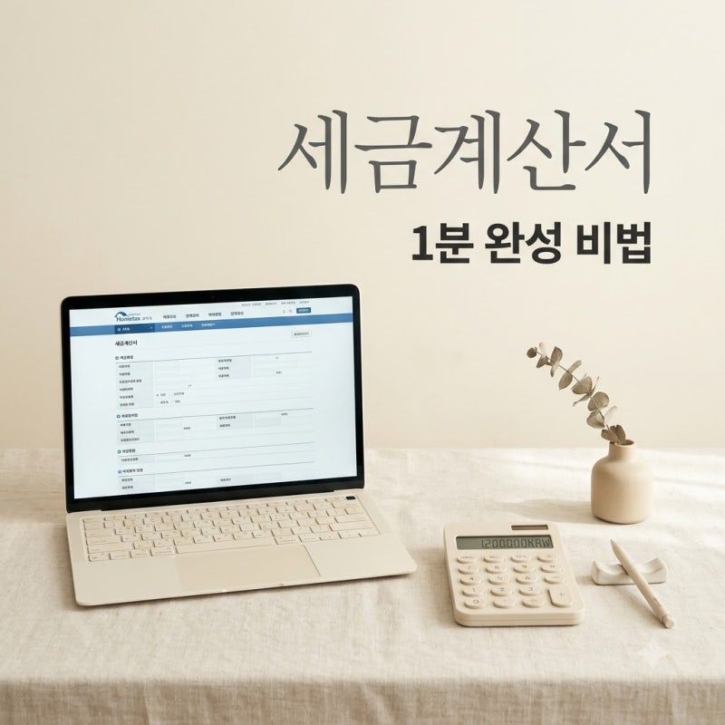 "진작 알았더라면.." 1분 만에 끝내는 홈텍스세금계산서발행 비법