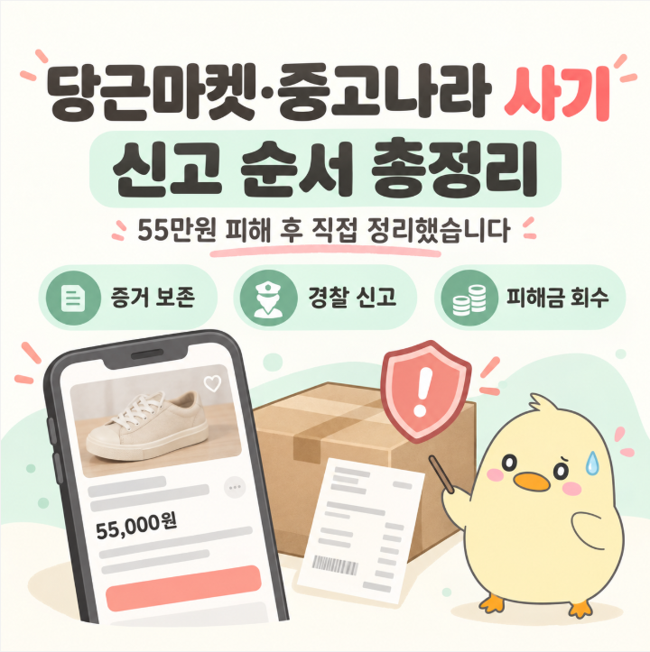당근마켓, 중고나라 사기 신고 방법｜55만원 당한 뒤 직접 해본 순서