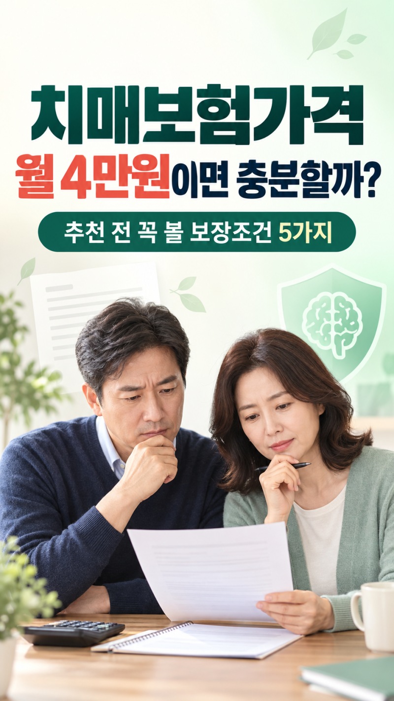 치매보험가격 월 4만원이면 충분할까? 추천 전 꼭 볼 5가지