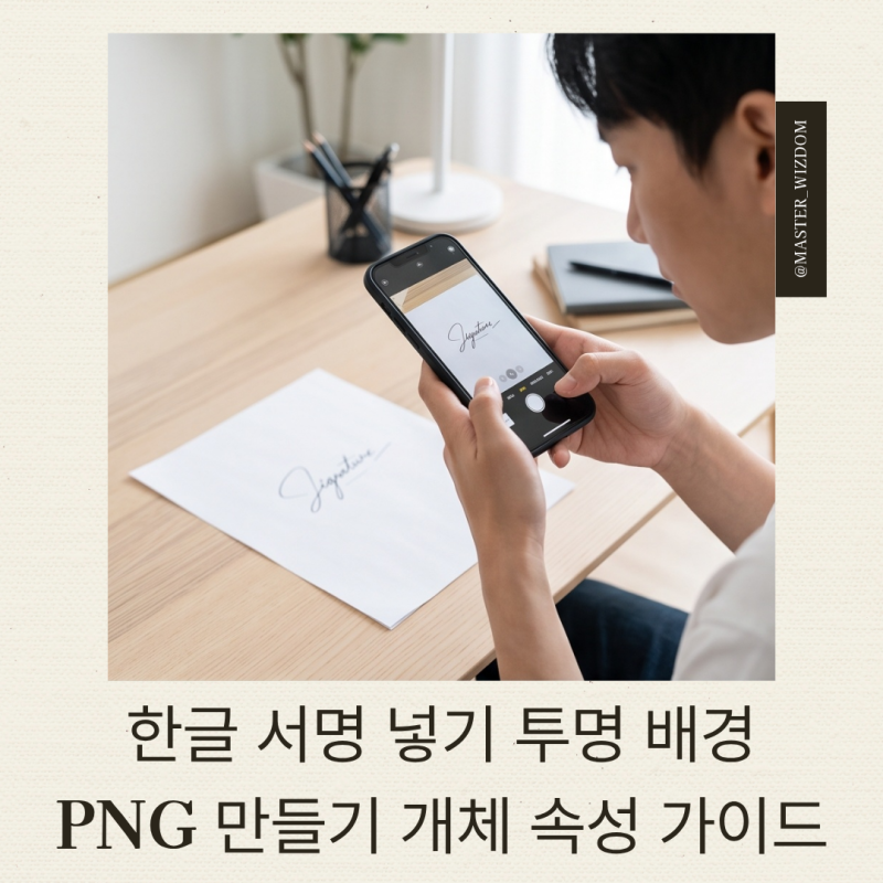한글 서명 넣기 투명 배경 PNG 만들기부터 개체 속성 가이드