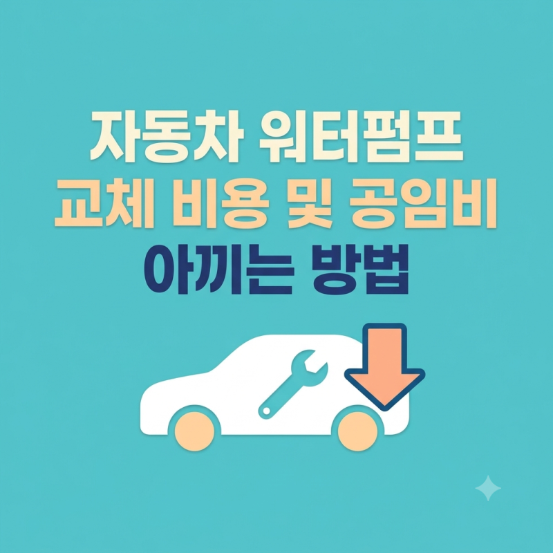 자동차 워터펌프 교체 비용 및 공임비 아끼는 방법