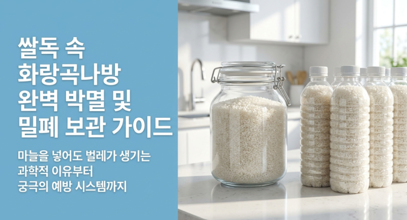 "마늘을 넣어도 왜 벌레가 생길까?" 쌀독 속 화랑곡나방 유충 박멸과 올바른 밀폐 보관법